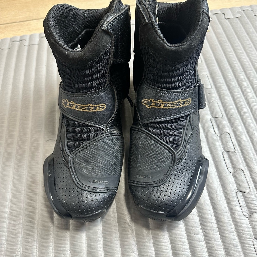 Alpinestars Black and Gold Combat Boots